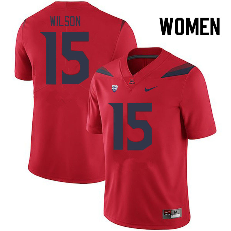 Women #15 Carlos Wilson Arizona Wildcats College Football Jerseys Stitched Sale-Red - Click Image to Close